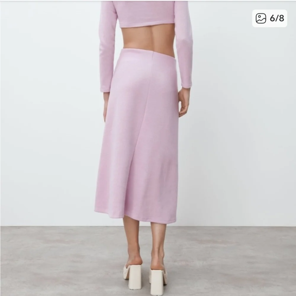 Zara Lilac Purple Knit Midi Skirt - Picture 4 of 7